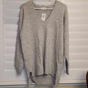 Dreamers Grey Small Oversized V-neck Sweater NWT